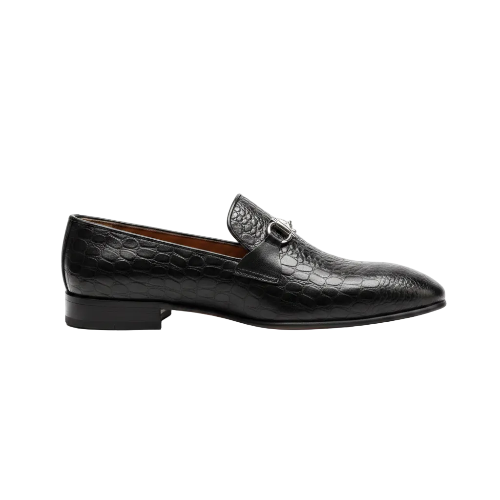 Draygo - Black Croc Skin Loafer