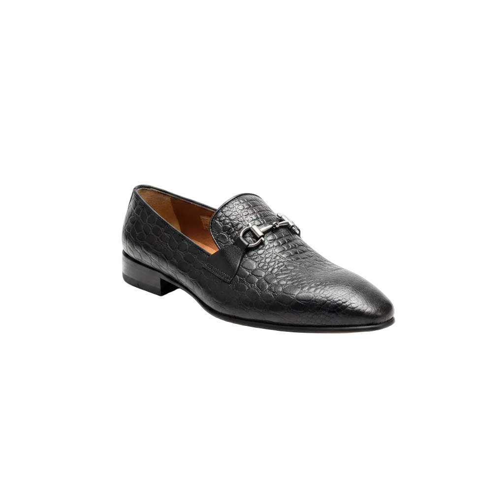 Draygo - Black Croc Skin Loafer