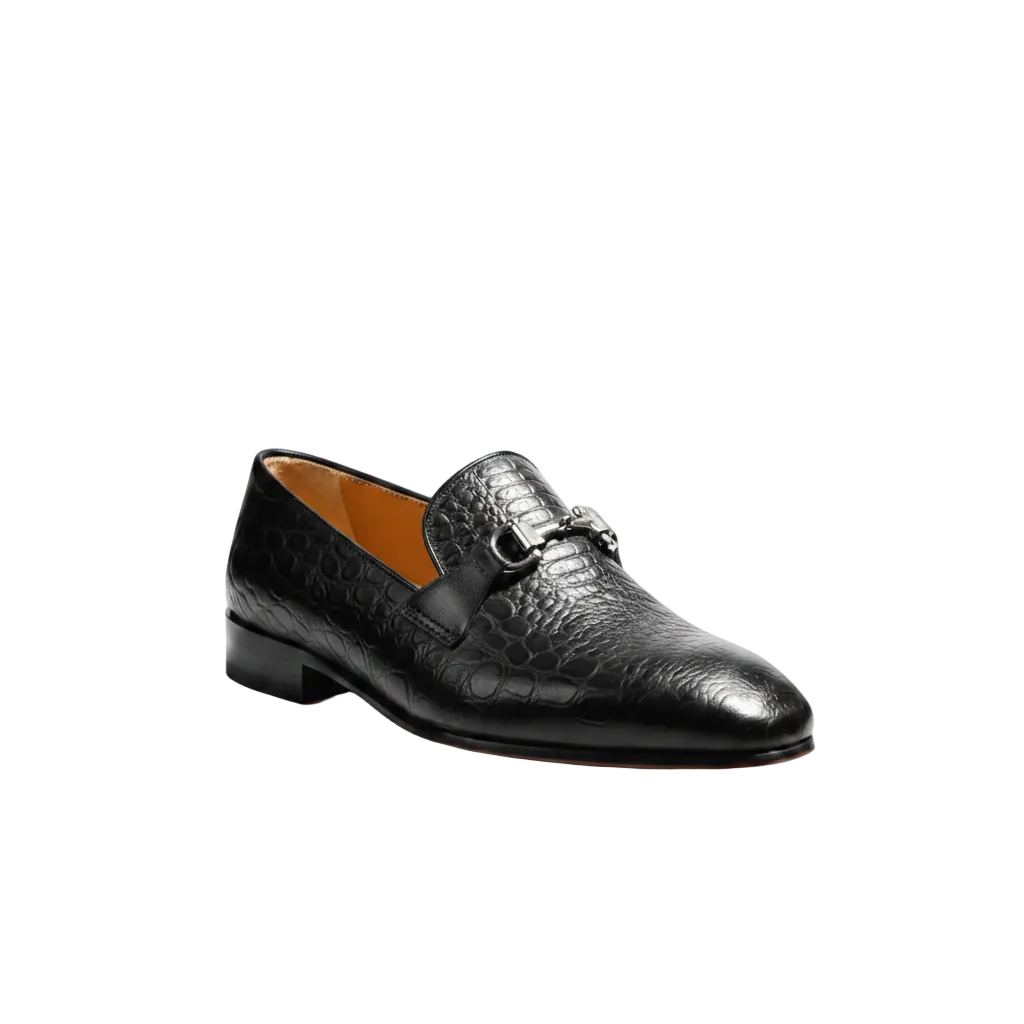 Draygo - Black Croc Skin Loafer