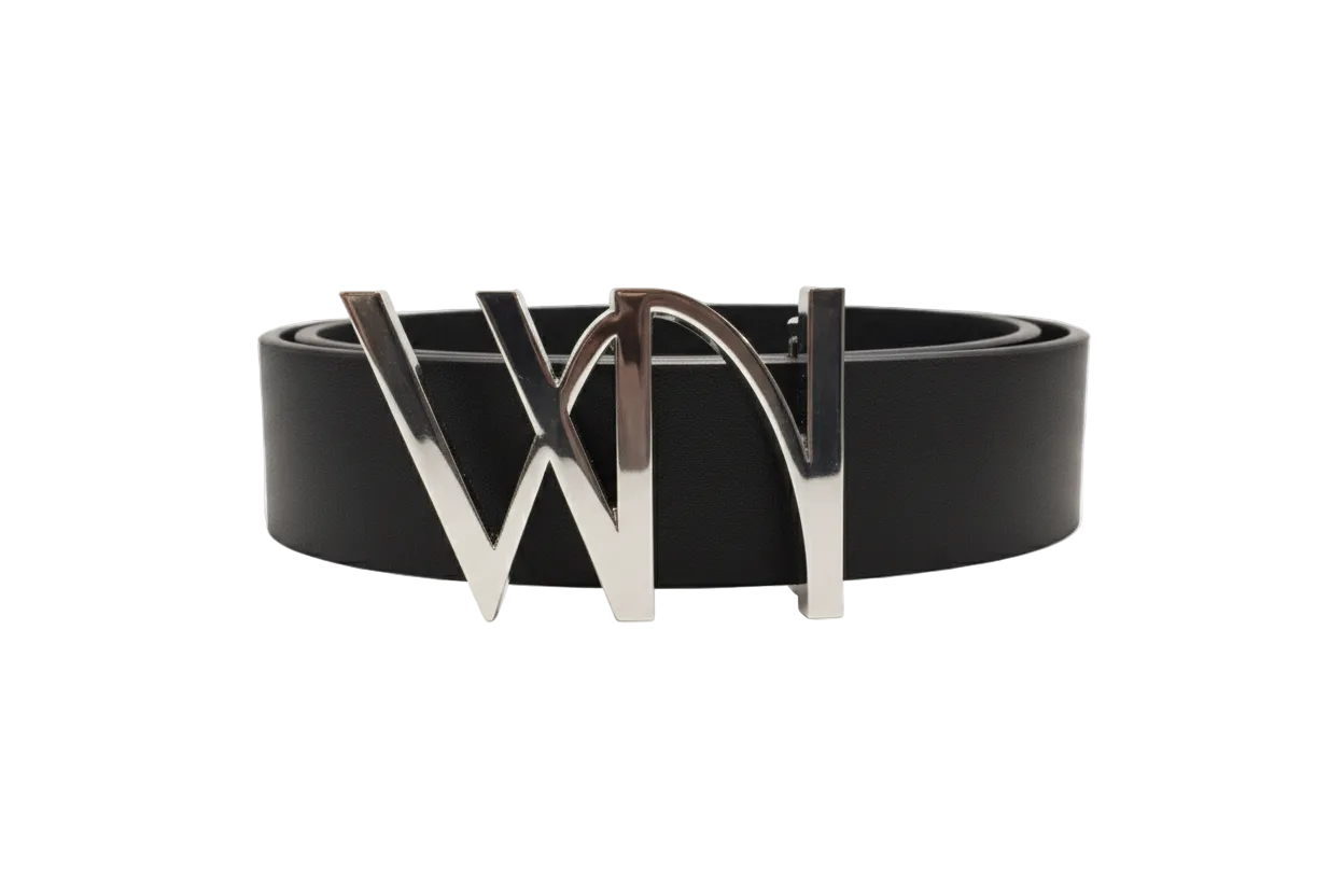 Whiskey Neat Signature Monogram Leather Belt