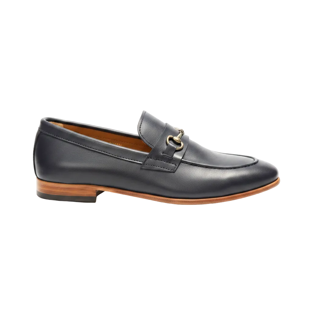 MARINO-Leather Metal Buckle Loafer