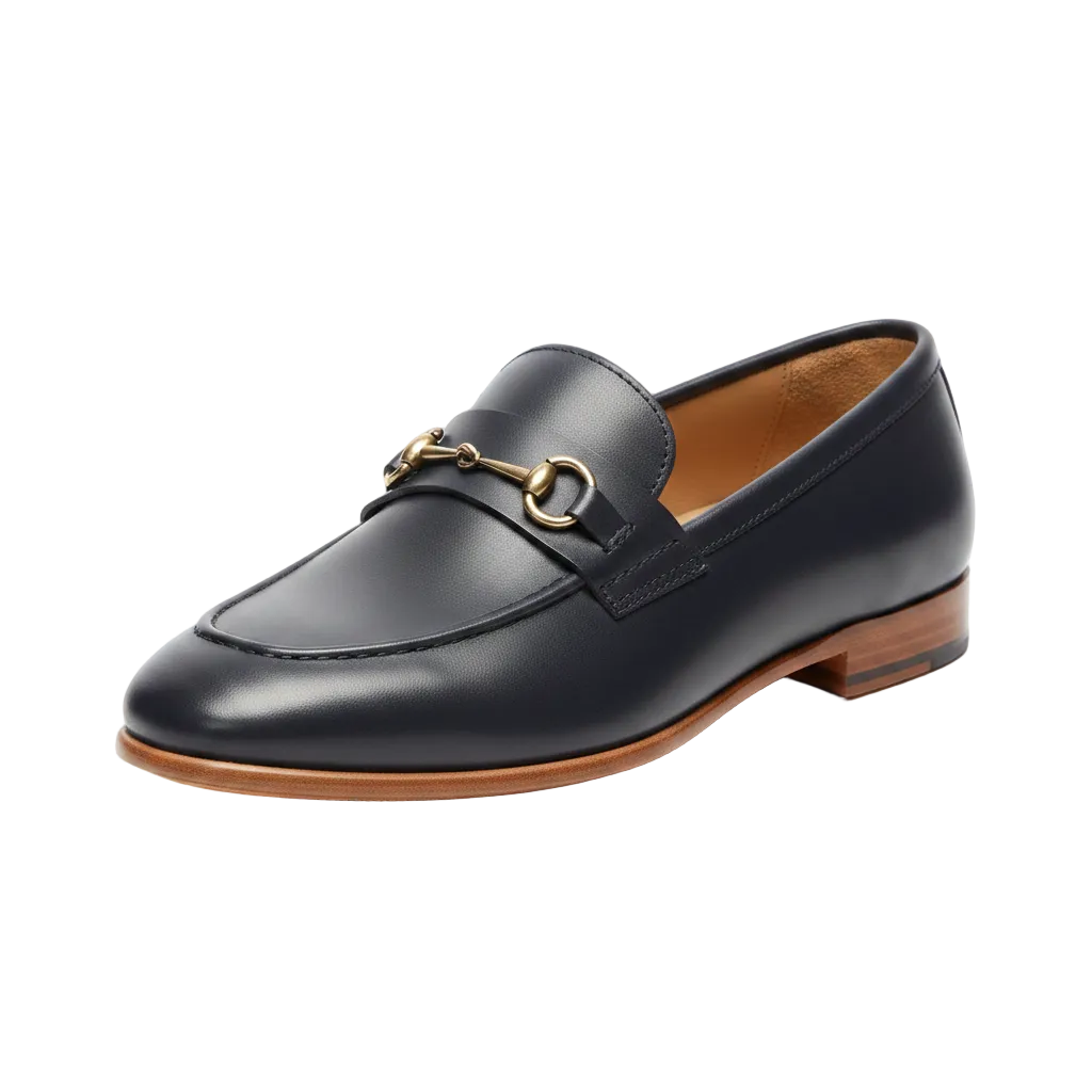 MARINO-Leather Metal Buckle Loafer